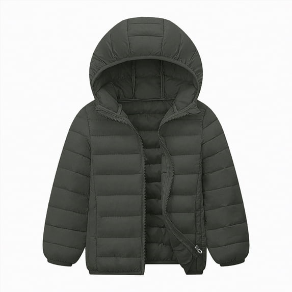 Ccpelsie Toddler Girls Puffer Jackets Full Zip Warm Winter Coats with Pockets for Big Kid Little Kid(AG,4-5 Years)