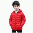 thumbnail image 1 of Ccpelsie Toddler Hooded Jacket Boys Thicken Warm Winter Coat Outerwear for Little/Big Kids(Red,3-4 Years), 1 of 9