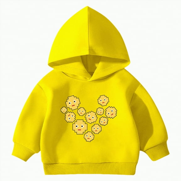 Ccpelsie Toddler Hoodie Long Sleeve Pullover Hooded Sweatshirt Kids Boy Basic Solid Sports Tops Fall Winter Outfit(Yellow,18-24 Months)
