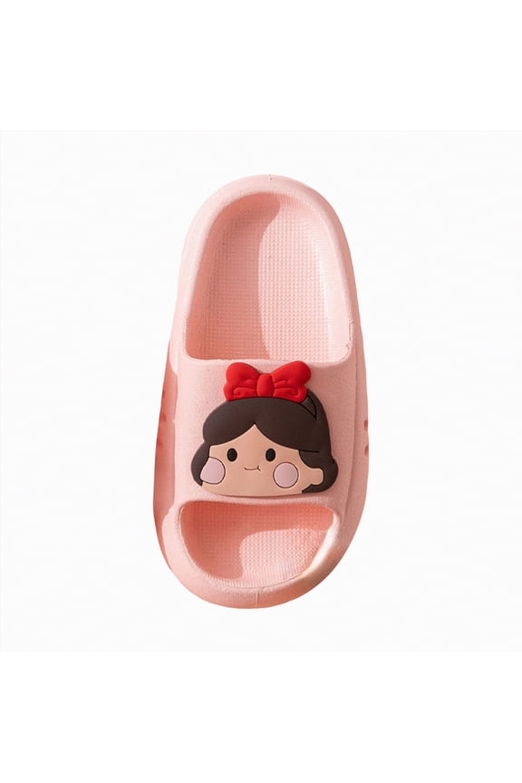 Toddler Kids Slides Boys and Girls Cloud Shower Slippers Cute Cartoon Open Toe Sandals Beach Pool Shoes(Pink,7)