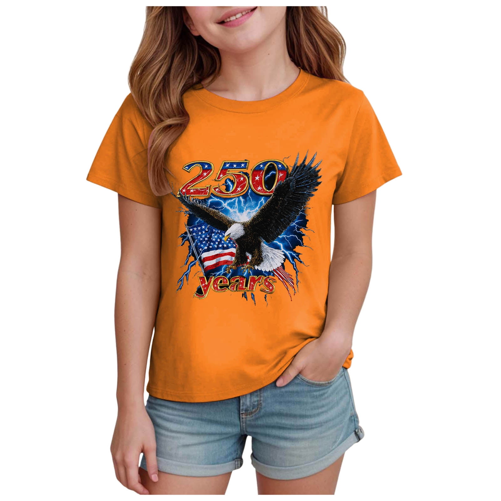 Ccpelsie Toddler Kids T-Shirt Girls Boys 250 Years America Anniversary ...