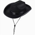 thumbnail image 1 of Ccpelsie Toddler Kids Western Hats for 2t 3t 4t 5t 6t 7t Boys Girls Cowboy Leather Buckle Felt Cowgirl Hat(Black,4-9 Years), 1 of 6