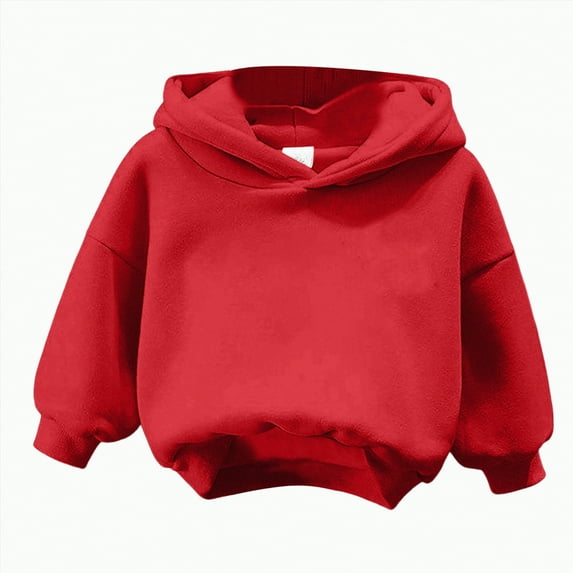 Ccpelsie Toddler Lightweight Hoodie Sweatshirt, Kids Girls Sports Long Sleeve Pullover Tops(Red,7-9 Years)