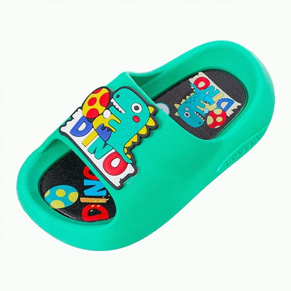Ccpelsie Toddler Little/Big Kids Beach/Pool/Shower Slides/Anti-Skid Home Bath Slippers/Cute Summer Outdoor Shoes for Girls and Boys(Mint Green,8.5)