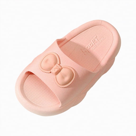 Ccpelsie Toddler Slides for Girls and Boys Kids Cute Cartoon Slippers Quick Drying Shower Shoes Non-Slip Pool Sandals Shower(Pink,11)