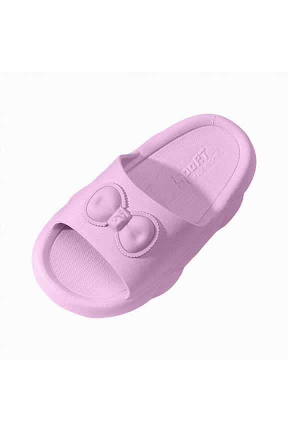 Toddler Slides for Girls and Boys Kids Cute Cartoon Slippers Quick Drying Shower Shoes Non-Slip Pool Sandals Shower(Purple,9)