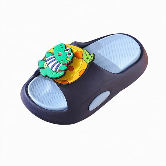 Ccpelsie Toddler Slippers Shower Bathroom Non-Slip Open Toe Comfy Boys Girls Home Slide Sandals for Indoor Outdoor Shoes(Sky Blue,13)