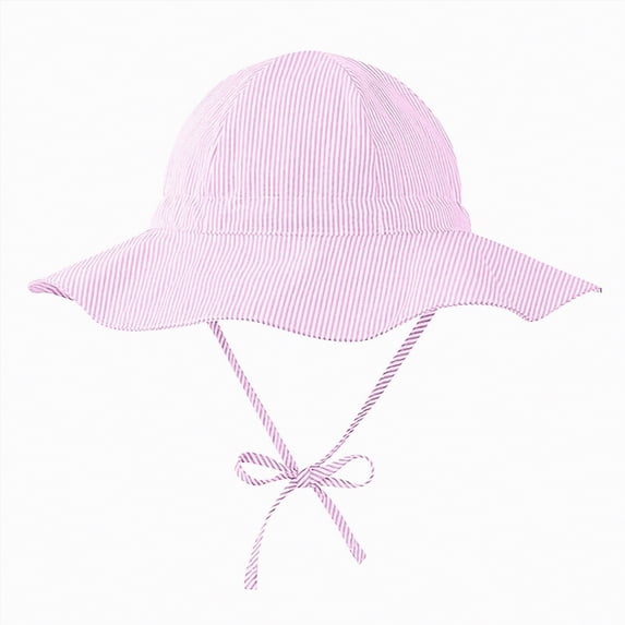 Ccpelsie Toddler Sun Hat Kids Summer Toddler Bucket Hat Wide Brim Adjustable Beach Hats for Boys Girls Age 0-6 Years(Pink,1-2 Years)