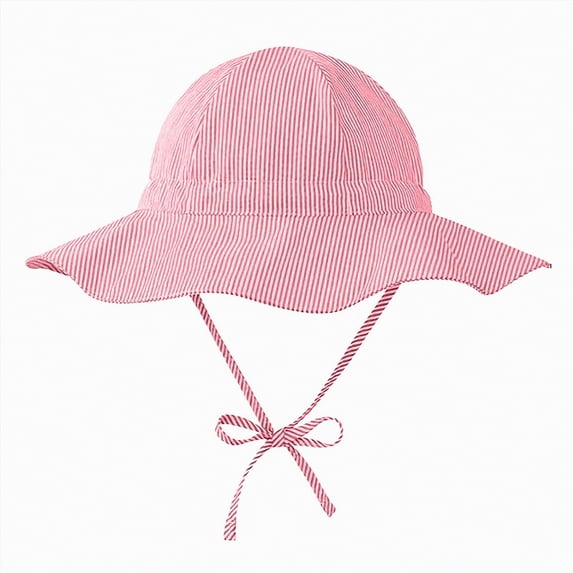 Ccpelsie Toddler Sun Hat Kids Summer Toddler Bucket Hat Wide Brim Adjustable Beach Hats for Boys Girls Age 0-6 Years(Red,2-4 Years)