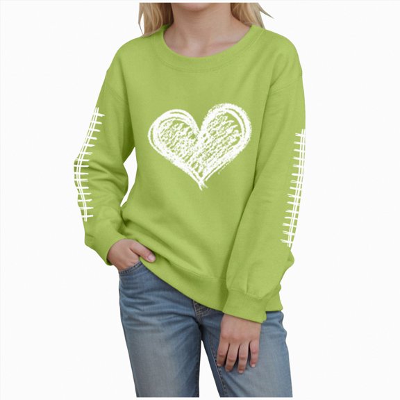 Ccpelsie Toddler Sweatshirt Girls Crewneck Pullover Tops Blouse Long Sleeve Cotton T-Shirt Fall Winter Clothes(Green,5Y)