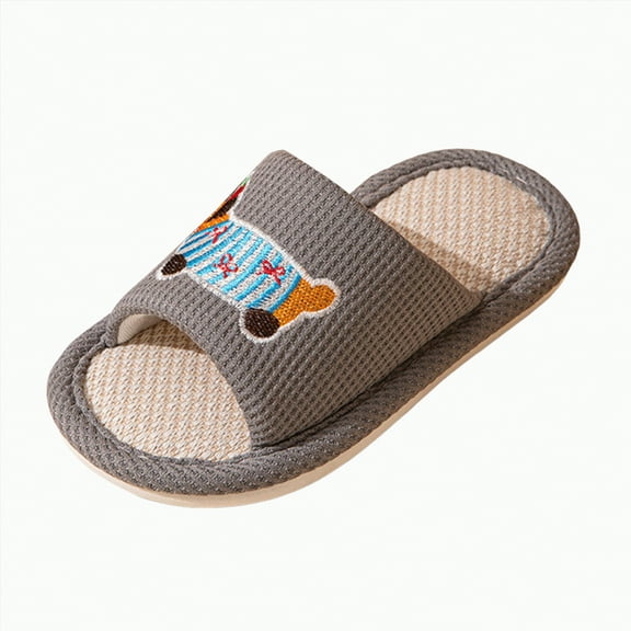 Ccpelsie Toddler Warm Winter House Slippers Boys Girls Indoor Home Slippers Cozy Lightweight Non-Slip Shoes For Infant Kids (Grey,36)