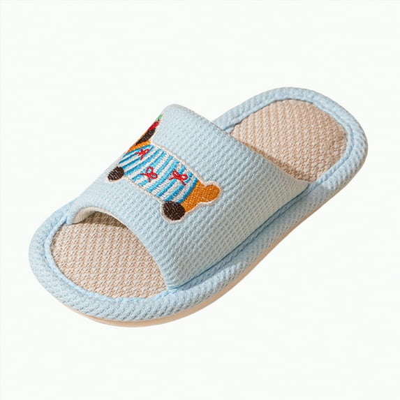 Ccpelsie Toddler Warm Winter House Slippers Boys Girls Indoor Home Slippers Cozy Lightweight Non-Slip Shoes For Infant Kids (Sky Blue,1)