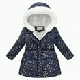 thumbnail image 1 of Ccpelsie Winter Girls and Toddlers' Lightweight Full Zip Packable Hooded Puffer Jacket for Little Kid Big Kid(Navy,5-6 Years), 1 of 9