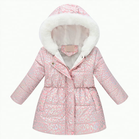 Ccpelsie Winter Girls and Toddlers' Lightweight Full Zip Packable Hooded Puffer Jacket for Little Kid Big Kid(Pink,4-5 Years)