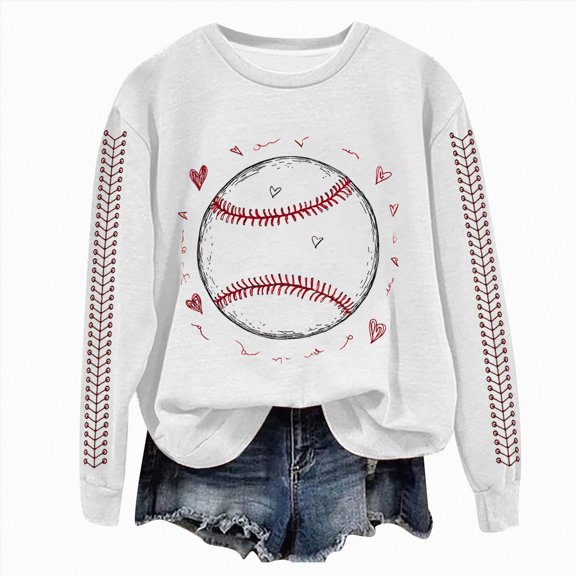 Ccpelsie Women Crewneck Sweatshirts Long Sleeve Tops Casual Loose Pullover Sweatshirt Fall Clothes(White,L)