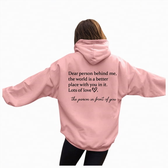 Ccpelsie Women Oversized Hoodies Sweatshirts Long Sleeve Pullover with Pocket Fall Winter Top Y2k Clothes(Pink,XS)