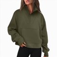 thumbnail image 1 of Ccpelsie Women's Half Zip Pullover Quarter Zip Sweatshirts Long Sleeve Tops Fall Winter Outwear(AG,XL), 1 of 8