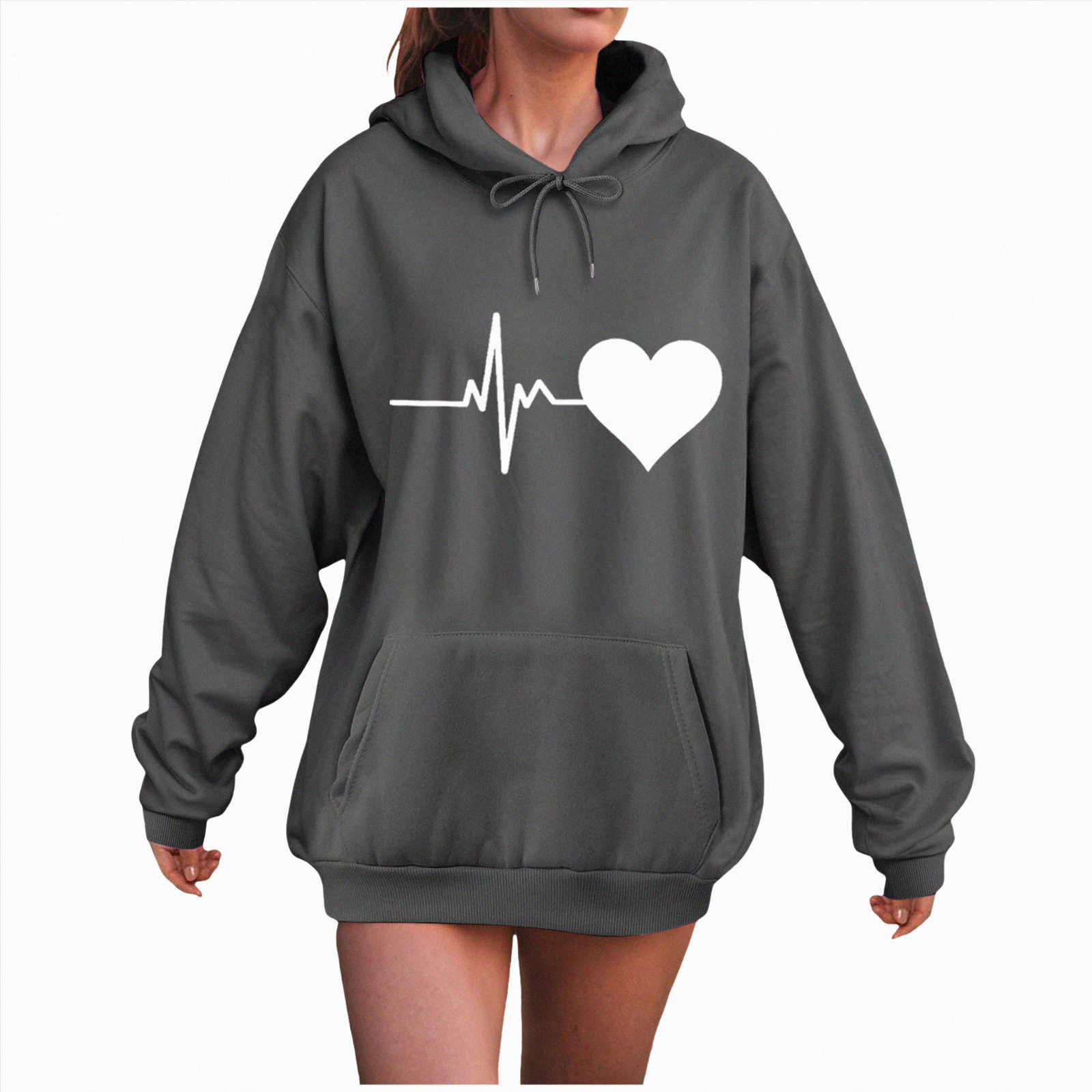 Tuduoms Teen Girls Plush Hoodie - Cat Ears Fleece Pullover Sweatshirt, Plus Size Button Front, Warm Winter Hooded Coat, Gray