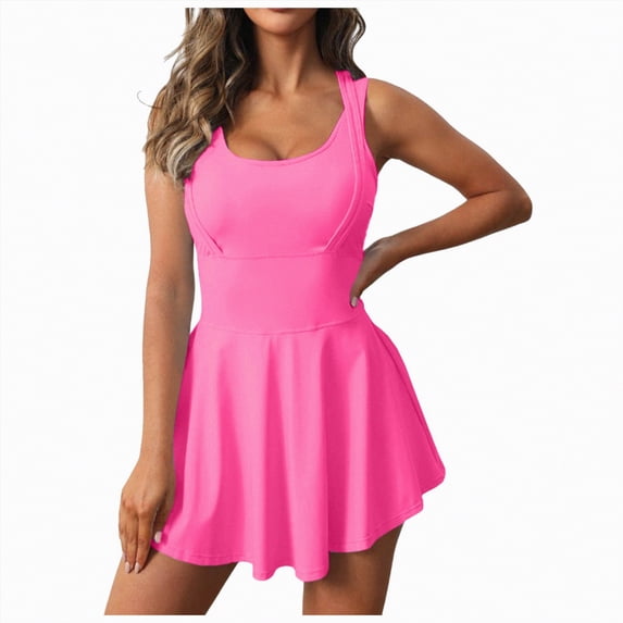 Ccpelsie Womens Workout Sets Two Piece Cross Back Tank Top Matching High Waist Sets Gym Outfits Work Out Clothes(Hot Pink,S)