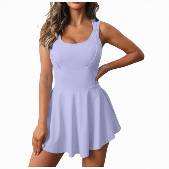 Ccpelsie Womens Workout Sets Two Piece Cross Back Tank Top Matching High Waist Sets Gym Outfits Work Out Clothes(Purple,XS)