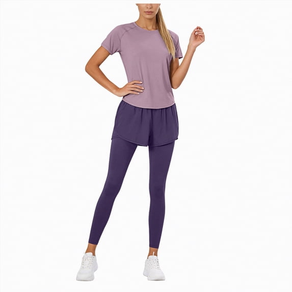 Ccpelsie Workout Sets for Women Two Piece Outfits Seamless High Waist Leggings Yoga Crop Tops Athletic Sports Gym Sets(Orange,S)