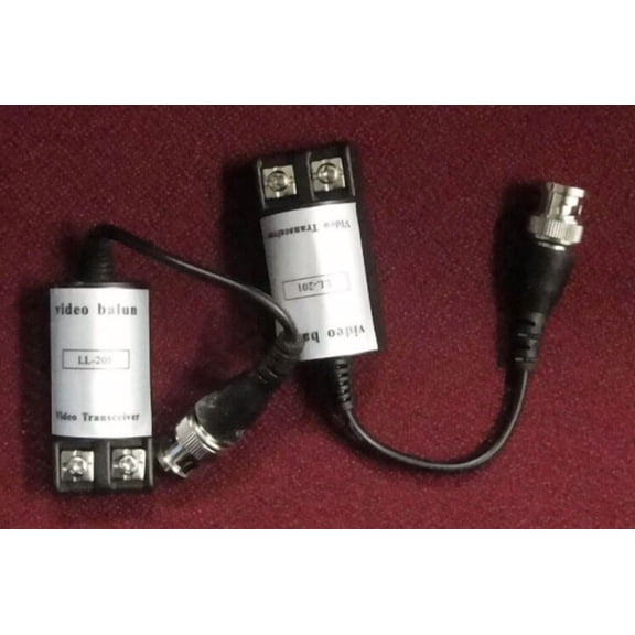 Cctv Camera Passive Video Balun Bnc Connector Coaxial Cable Adapter Pair Of 2