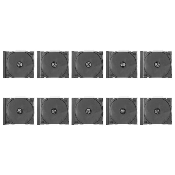 Supvox 10Pcs Cd Display Case Black Plastic Disc Holder for Secure Transport and Organized Storage