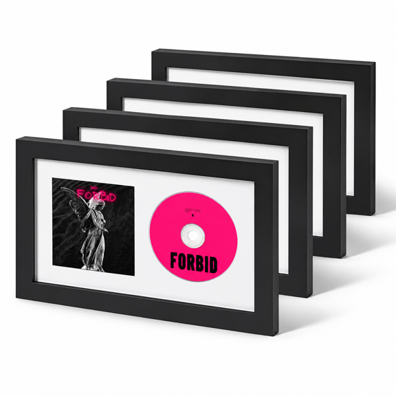 Cd Frame 6.7x12.2 Wall Display Black Pack Of 4