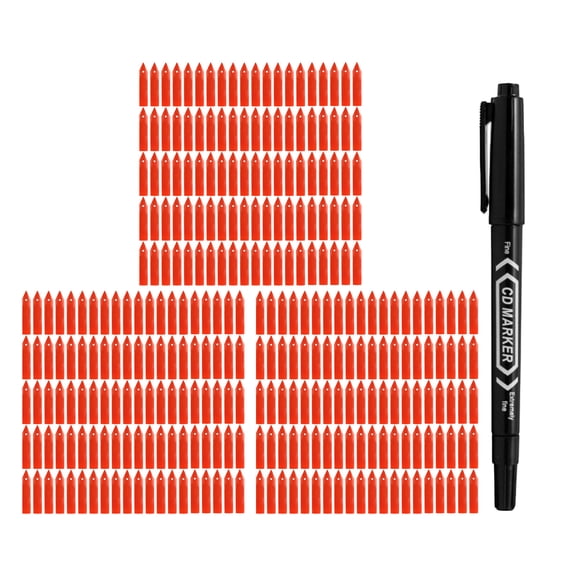 Cd Marker 4-Inch Waterproof Reusable Plant Tags, Red, 300Pcs, For Garden Seedlings Vegetables Flowers, Gardening Organization Kit