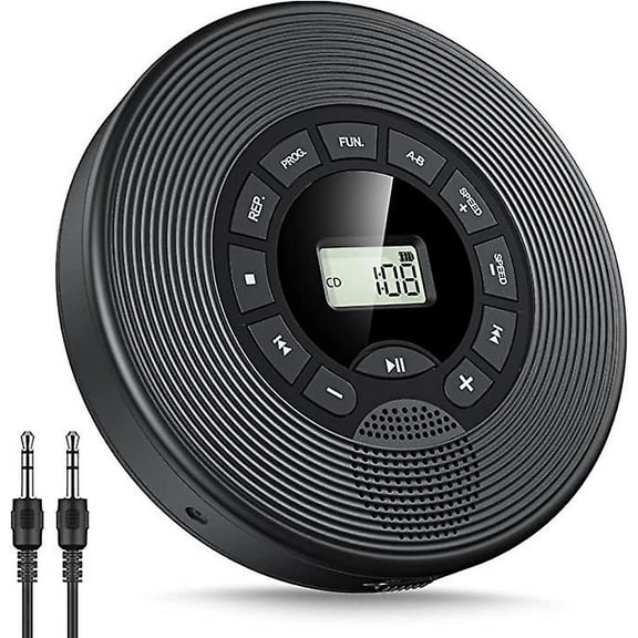Cd Player Bluetooth With Speakers, Rechargeable 1400mah Cd Player Portable With Shockproof/anti-skip Protection, Headphones And Aux Cable, Personal Co
