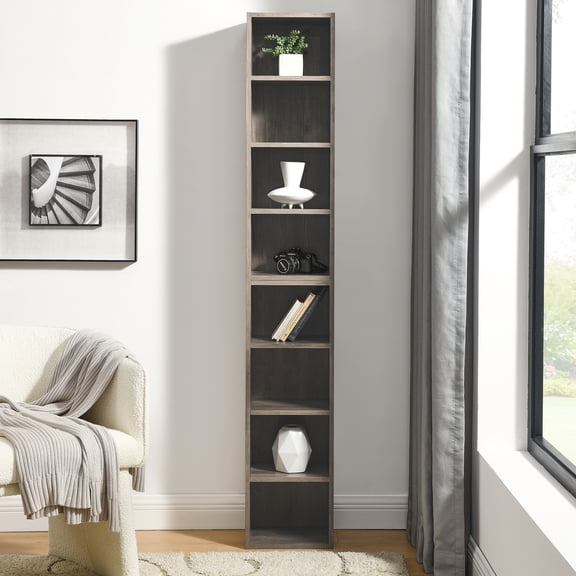 Cd Slim Storage Cabinet, 8 Media Tower Rack For Home, Adjustable Shelves, And Exquisite Design Tall Narrow Bookcase Home Office, With Stable Waterproof