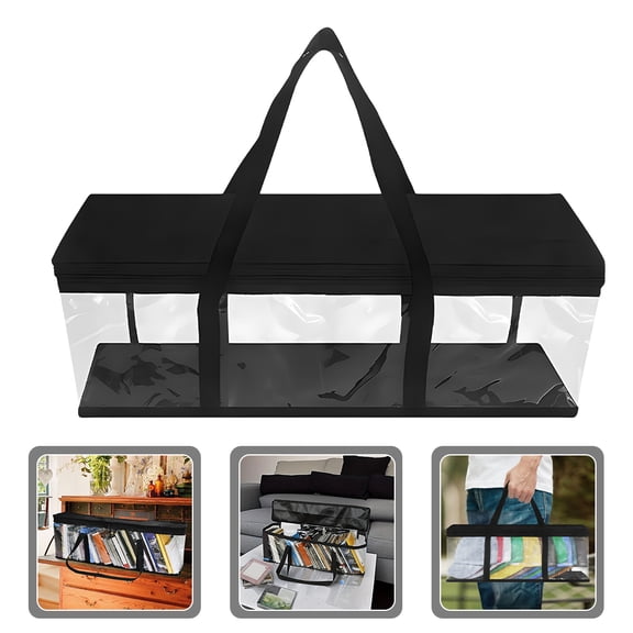 Amosfun Portable Black Hat Storage Box with Large Capacity for Clothes Books and Cds