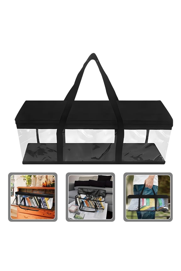 Portable Black Hat Storage Box with Large Capacity for Clothes Books and Cds