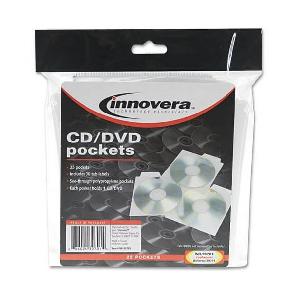 Cd/dvd Pockets, 25/pack | Bundle of 2 Packs