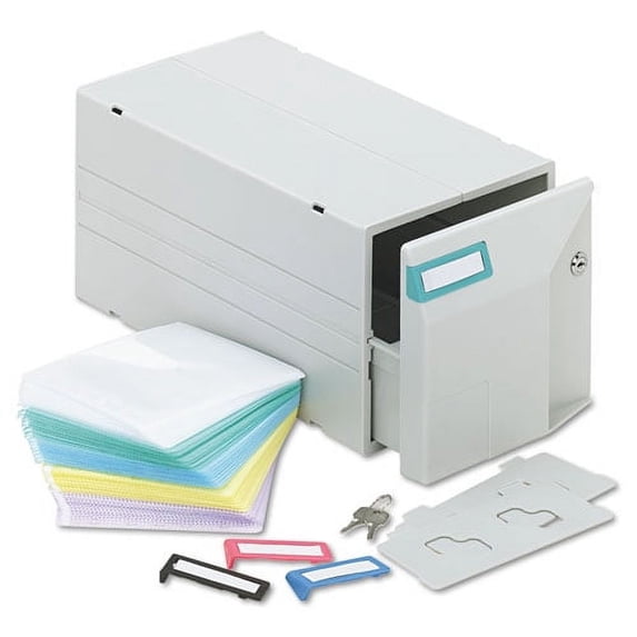 Cd/dvd Storage Drawer, Holds 150 Discs, Light Gray | Bundle of 10 Each