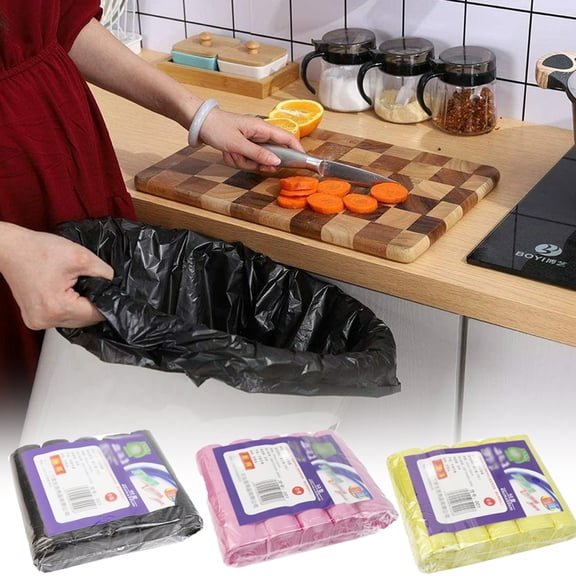 Cdar 5 Rolls 100Pcs Biodegradable Trash Bags Food Garbage Caddy Bin Liners Bags