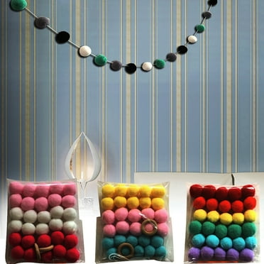 Cdar PomPom Felt Balls Garland Birthday Party Room Decoration Wedding wall hanging Decor