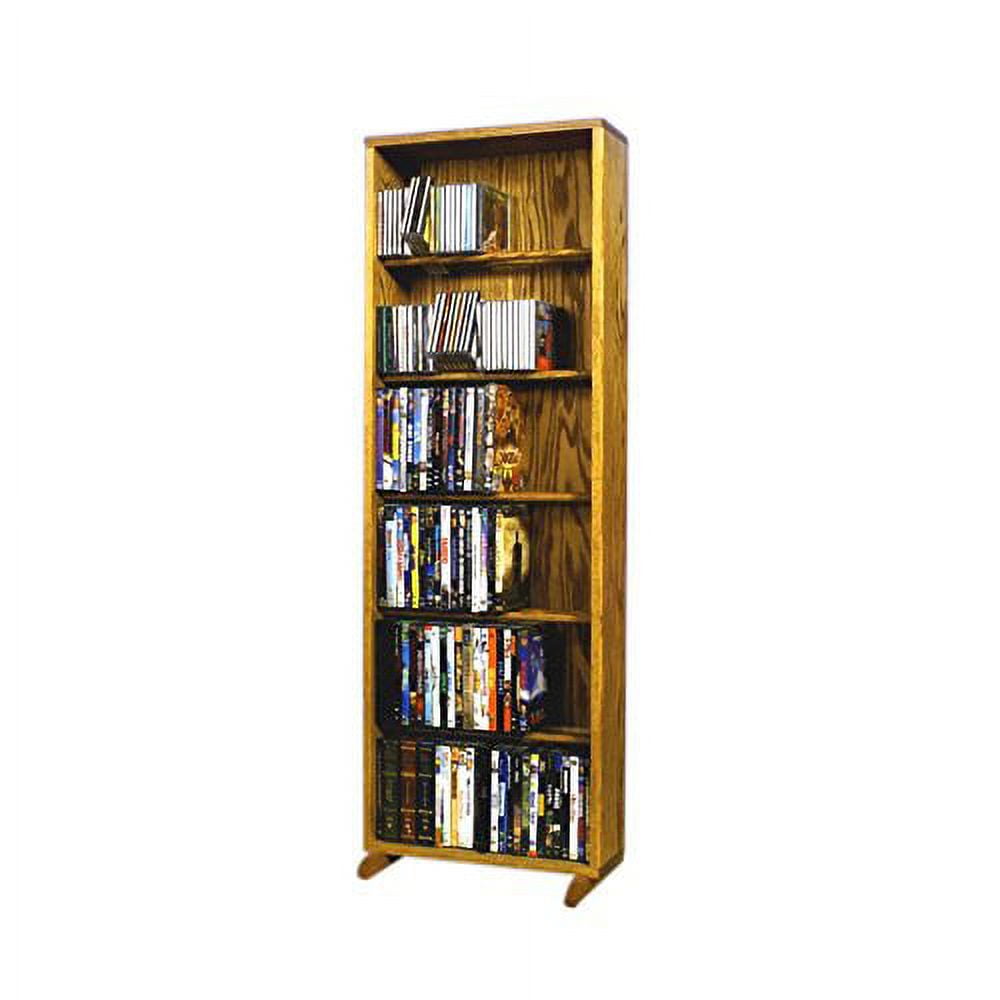 Cdracks Media Furniture Solid Oak 6 Row Dowel DVD Tower