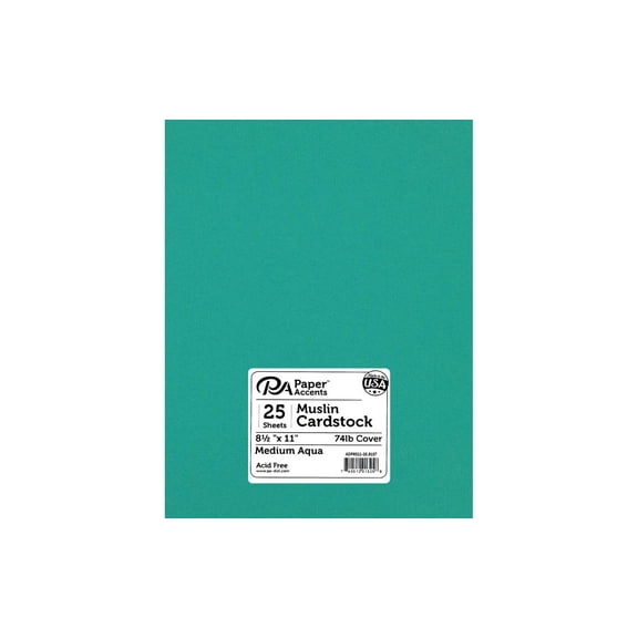 Cdstk Canvas 8.5x11 74lb 25pc Pk Medium Aqua