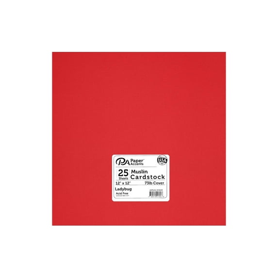 Cdstk Muslin 12x12 73lb 25pc Pk Ladybug
