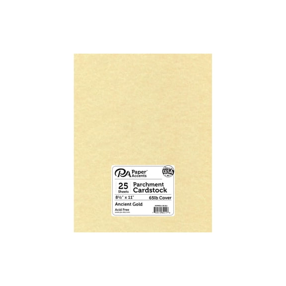 Cdstk Parchment 8.5x11 65lb Ancient Gold (25 sheets)