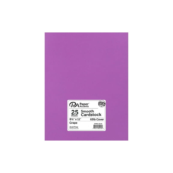 Cdstk Smooth 8.5x11 65lb Grape (25 sheets)