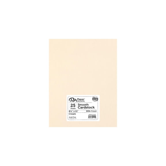 Cdstk Smooth 8.5x11 80lb Cream (25 sheets)