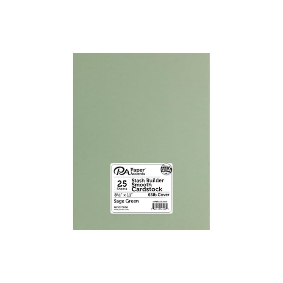 Cdstk Stash Builder 8.5x11 65lb 25pcPk Sage Green