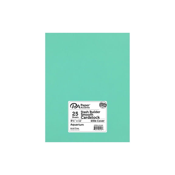 Cdstk Stash Builder 8.5x11 65lb Aquarium (25 sheets)