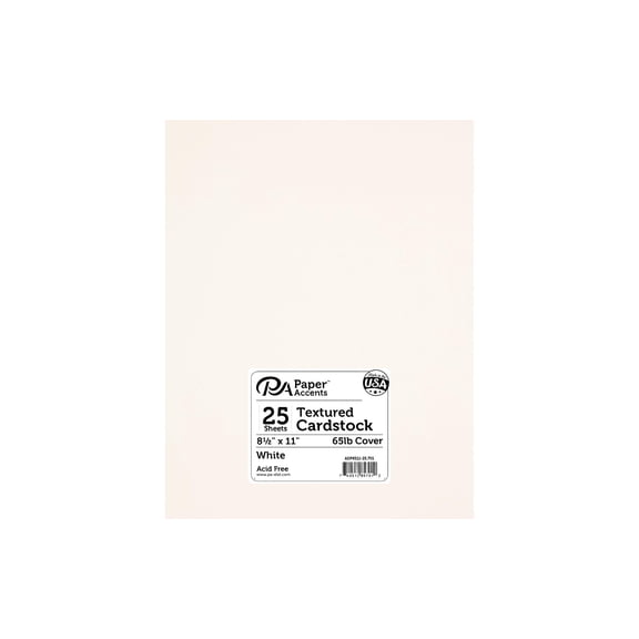 Cdstk Textured 8.5x11 65lb White (25 sheets)