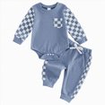 thumbnail image 1 of Cdudpw Baby Boy Clothes Boy Girl Striped Long Sleeve Sweatshirt Romper Bodysuit Soft Winter(Blue,12-18 Months), 1 of 7