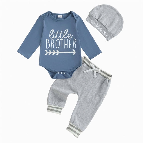 Cdudpw Baby Boy Clothes Long Sleeve Romper Pants | ,Embroidered, , Warmly, Winter, , , Toddler, Baby(Blue,3-6 Months)