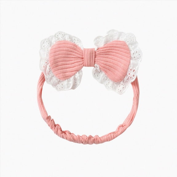 Cdudpw Baby Girl Headbands-Infant,Toddler Cotton Handmade Hairbands with Bows Child Hair Accessories(Pink,One Size)