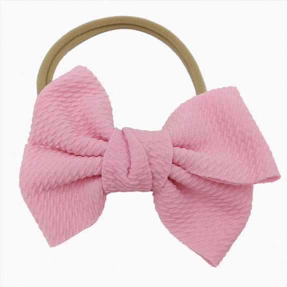 Cdudpw Baby Girls Headbands Hair Bows Nylon Linen Hairbands Handmade Hair Accessories for Newborn Infant Toddlers Little Girl and Kids(Pink,One Size)